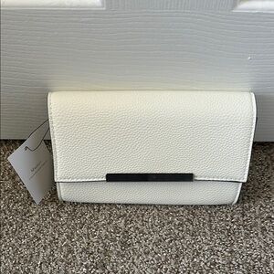 Elegant White Faux Leather Clutch